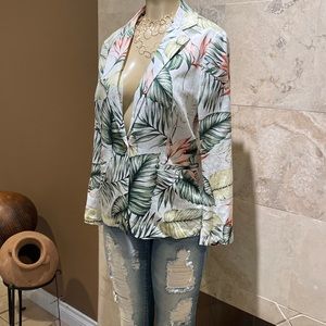 RD - koko floral linen blazer jacket nwt M